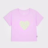 Converse Heart Slim Fit Kadın Lila T-Shirt - Mor