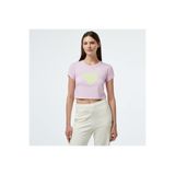 converse Heart Slim Fit Kadın Lila T-shirt