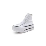 Converse Kadın Chuck Taylor All Star Lift Çift Yığın Spor Ayakkabı, Beyaz/Siyah/Beyaz, 37.5 EU