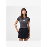 Converse Kadın Slim Fit Baskılı Gri T-Shirt