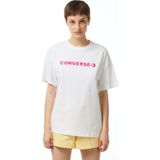 Converse Wordmark Oversize Fit Kadın Beyaz T-Shirt - Beyaz - Beyaz - Beyaz