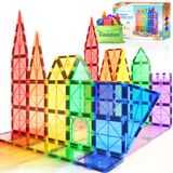 Coodoo Manyetik fayans çocuk oyuncağı, STEM mıknatıslı oyuncak, küçük çocuklar için, manyetik bloklar, inşaat oyuncağı, okul öncesi öğrenme, duyusal Montessori oyuncak, 3 yaş erkek ve kız çocukları için