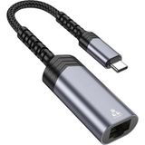 Coofbe 1000 Mbps Type-C To RJ45 Dönüştürücü Type-C Otg Type-C Internet Dönüştürücü Hub Lan Adaptör - Gri
