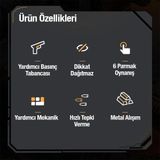 Coofbe 2 Adet Set Telefon Oyun Tetik Seti Mekanik 6 Parmak Pubg Joystick Tetik Tuşu Yüksek Hassasiyetli - 1. Kol Oyun Konsolu - Siyah
