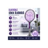 coofbe 2800W Şarjlı Elektriki Sivrisinek Öldürücü Raket Sineksavar 5 Katmanlı Uv Işıklı Teleskopic S