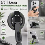 Coofbe 3'Ü 1 Arada Magsafe Uyumlu Manyetik Telefon Tutucu, 360° Döner 180° Katlanabilir Parmak Yüzük Tutucu, Yatay Dikey Telefon Standı
