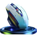 Coofbe 4 Ayarlanabilir Dpı Şarj Edilebilir 500MAH 2.4g Kablosuz Mouse Ofis Oyun Mouse Ios Mac Windows Uyumlu - Beyaz