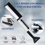 Coofbe 65Cm Teleskopic 2İn1 Araç Kar Fırçası Oto Ön Cam Buz Kazıyıcı Araç Kar Fırçası Ve Buz Kazıyıcı