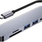 Coofbe Akım Korumalı 87W 6İn1 Type-C To 4K Hdmi Usb3.0 Sd Tf Dönüştürücü Hub Type-C Usb Dönüştürücü