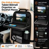 Coofbe Araç Koltuk Arkası Organizer, Katlanır Masa, Tablet Telefon Tutucu, Bardaklık Ve Çok Cepli Oto Eşya Düzenleyici