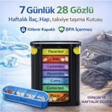 Coofbe Bpa Içermez Haftalık Hap Saklama Kutusu 4 Bölmeli 28 Gözlü Kilitli Kapaklı Hap Kutusu - Siyah
