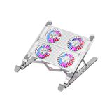Coofbe Led Işıklı Yükseklik Ayarlı Katlanabilir 4 Fanlı Notebook Laptop Soğutucu Turbo Fan Laptop Standı