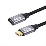 Coofbe Örgü Kablo 1mt Type-C Uzatma Kablosu 10GBPS Veri ve Görüntü Aktarım 5A Pd Hızlı Şarj Kablo - Siyah