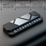 Coofbe Premıum Fosforlu Gizlenebilir Alüminyum Araç Park Telefon Numaratörü Geçici Park Numaratör Plakalık 1 Adet