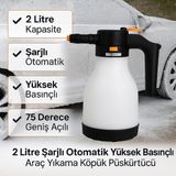Coofbe Profesyonel 2lt Yüksek Basınçlı Şarjlı Köpük Makinası Oto Yıkama Pompası Köpük Püskürtücü - Yeşil