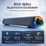 Coofbe RGB Işıklı Vers.5.3 Bluetooth Masaüstü Hoparlör TV Bilgisayar Soundbar Ses Sistemi Speaker Hoparlör