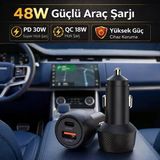 Coofbe Şarj Akım Korumalı 48W 2 Portlu Araç Şarj Aleti Araç Çakmaklık Şarj Aleti Type-C Ve Usb Giriş 12V / 24V