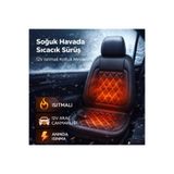 Coofbe Tüm Araçlara Uyumlu 12W Araç Koltuk Isıtma Minderi 65°C Araç Koltuk Isıtmalı Koltuk Kılıfı