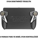 Coofbe Tüm Tabletler Için Profesyonel 6 Parmak Tetik Seti Tablet Oyun Kolu iPad Tablet Mobile Joystick - Siyah