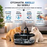Coofbe Ultra Sessiz Karbon Filtreli Bpa Free 4.5 Litre Kedi Köpek Için Su Pınarı Su Çeşmesi Su Sebili