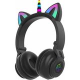 Coofbe Unicorn 94DB Güvenli Ses Kontrollü Yumuşak Kulak Pedli Bluetooth Kulaklık Bluetooth Çocuk Kulaklığı - Siyah