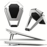 Coofbe Yapışkanlı 2 Adet Metal Laptop Standı Notebook Yükseltici Stand Masaüstü Laptop Tutucu Stand - Gümüş