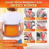 Coofbe Zaman ve Isı Ayarlı Kumandalı Elektrikli Isıtıcı Korse Isıtmalı Bel Kemeri Regl Ağrı Kesici Pad - Gri - Standart