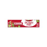 Cook Çift Kilitli Buzdolabı Poşeti, Küçük Boy, 19 x 25 cm, 10 Yaprak, Zip Kilit
