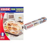 Cook Fırın Torbası Standart Boy 25 x 38 cm (8 Adet/Kutu içi) ve Cook Kesimli Streç Film 30 cm x 50 m