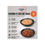 COOK-LAB 28x5 cm Büyük Boy Emaye Kaplama Sağlıklı Fırına Girebilir Ocakta Kullanılabilir Kavurma ve Gözleme Tavası