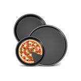 COOK-LAB 30-34-36 Cm 3'lü Emaye Yuvarlak Siyah Pizza Fırın Tepsi Seti