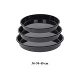 COOK-LAB 36-38-40 Cm 3'lü Siyah Parlak Emaye Yuvarlak Fırın Tepsi Seti
