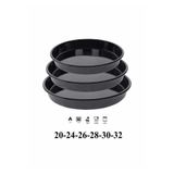 COOK-LAB 6'lı 20-24-26-28-30-32 Cm Siyah Parlak Emaye Yuvarlak Fırın Tepsi Seti