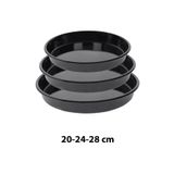 Cook-Lab Siyah Parlak Emaye Yuvarlak 3'lü Fırın Tepsi Seti 20-24-28 cm