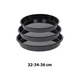 Cook-Lab Siyah Parlak Emaye Yuvarlak 3'lü Fırın Tepsi Seti 32-34-36 cm