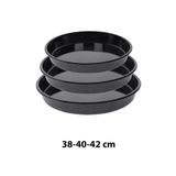 Cook-Lab Siyah Parlak Emaye Yuvarlak 3'lü Fırın Tepsi Seti 38-40-42 cm