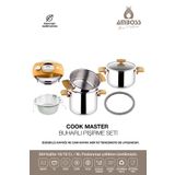 Cook Master 7 Parça Çok Fonksiyonlu Paslanmaz Çelik Buharlı Düdüklü Tencere Seti