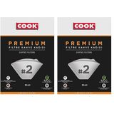 COOK Premium Filtre Kahve Kağıdı - Ebat 2, 80 adet (2 paketi)