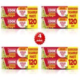 Cook x 4 Adet Ekonomik Orta Boy Buzdolabı Poşeti 120 Adet - Natürel - Beyaz