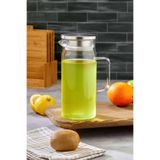 Cooker 1100 ml Borosilikat Cam Sürahi, Paslanmaz Çelik Kapaklı, Isıya Dayanıklı