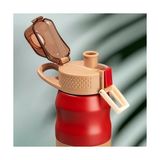 Cooker 1393-3 Paslanmaz Çelik Sızdırmaz Çift Katmanlı Yalıtımlı Çay Kahve Termosu Kırmızı 350 ml - 230 ml