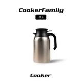 Cooker 2 Litre Çift Kat Paslanmaz Çelik Termos Çay ve Kahve Termosu (Kamp Piknik Otel Kafe Okul Outdoor) İNOX CKR2088