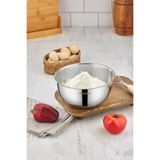 Cooker 24 cm 3.5 L Paslanmaz Çelik Karıştırma Kabı, Gümüş