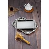Cooker 2'li Metal Dikdörtgen Gümüş Sunum Tepsisi 43x30 Cm Ve 36x26 Cm Ckr3331 Çok Renkli