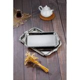 Cooker 2'Li Metal Dikdörtgen Gümüş Sunum Tepsisi 43X30 Cm Ve 36X26 Cm Ckr3331