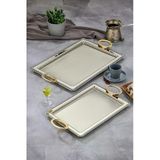 Cooker 2'Li Metal Dikdörtgen Sunum Tepsisi 50X32 Cm Ve 44X25 Cm