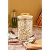 Cooker 3.5 Litre Borosilikat Cam Bambu Kapaklı Kavanoz CKR4560 - Şeffaf - 1 Adet - 3,4 lt