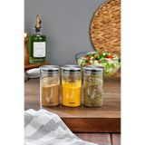 Cooker 3'lü 300 ml Metal Kapaklı Borosilikat Cam Kavanoz CKR3893