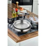 Cooker 3'Lü Lara 24-26-28 Cm Paslanmaz Çelik İndüksiyon Uyumlu Tava Seti