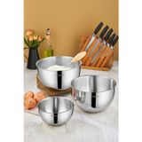 Cooker 3'lü Paslanmaz Çelik Karıştırma Kabı Seti – 24 cm (3.5 L), 26 cm (7 L), 28 cm (8 L)